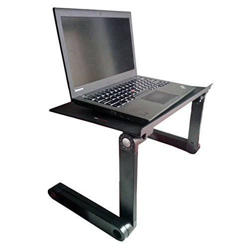LIVHÒ | Einstellbare und tragbare Laptop Bett Halterung + Ablage für die Maus – Faltbarer Schreibtisch mit 2 Lüfter für Kühlung, Notebook-Ständer 7“-16“ - 5