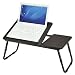 Produktbild Ribelli Laptoptisch schwarz als Tabletttisch fürs Bett oder Sofa aus Holz - Tablet-Halterung faltbar für Laptop oder Bücher - Betttisch höhenverstellbar ca. 60 x 34 x 25 cm