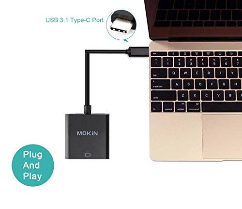 Mokin USB-C Typ C zu VGA Adapter Kabel unterstützt 1080p Auflösung - 4