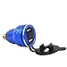 Produktbild Lanspo 4.2A Aluminium Motorrad Dual USB Ladegerät DIN Buchse Voltmeter für Motorrad, Ladegerät & USB (Blau)