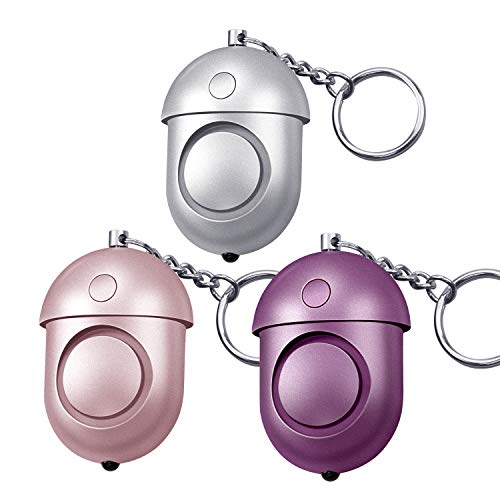 Alarme Personnelle, 3pcs Alarme Personnelle Anti-agression 140DB Alarme Porte Clé Auto Defense avec Torche pour Femmes Enfants Personnes Agées