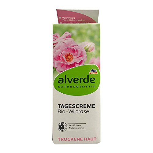 alverde wild-rose Smoothing Crema de día hidratante (restaura Radiance) - Vegan/No Animal Testing - 50 ml