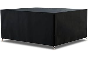 AWNIC Copertura Tavolo Esterno Impermeabile, Resistente ai Raggi UV Resistente allo Strappo Copertura per Mobili da Giardino, Telo Oxford Telo Copri Tavolo Esterno 150x120x71cm