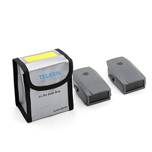 Preisvergleich Produktbild TELESIN Sicherheitstasche / Tasche / Aufbewahrungstasche für Lithium-Polymer-Akku, feuerfest, für die Akkus DJI Phantom 3, 4, Mavic Pro