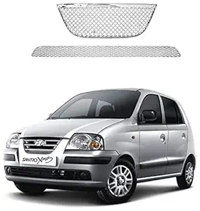 Rishab Enterprises Fill Chrome Front grill upper+lower(set of 2) for santro xing