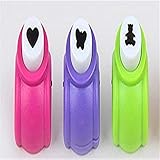 Tres tiras: con tres perforaciones de mariposa, oso y corazón, elija su patrón favorito y lo utilice.