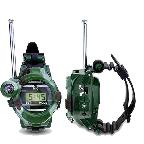 ALXDR Talkies-Walkies pour Enfants, radios 2 Voies Longue Distance 100 mètres Montre Walkie-Talkie avec Compas de Lampe de Poche pour Cadeaux d'anniversaire pour Enfants/Enfants