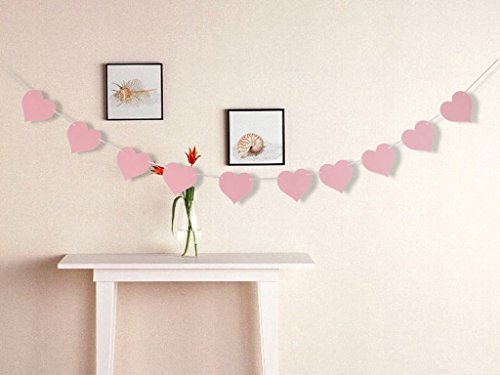 Generic 10pcs Hängen Filz Banner Fahne Girlande Wimplekette Herz Muster – Rosa , 280cm - 8