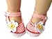 TinkSky Cute Cartoon Flower Style Baby Newborn Toddler Infant Girls Hand-knitted Wool Crochet Shoes Crib Shoes (White+Pink)