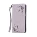Produktbild Samsung Galaxy J3 Hülle Leder Handtasche Mode Blumen Schmetterling Muster Weiblich LederHülle Brieftasche Stoßfest HandyHülle für Samsung Galaxy J3 2016 DUOS J310 Schutzhülle Handytasche Flip Ledertasche Elegant Schutz Magnetverschluss Schale Tasche Standfunktion Karteneinschub, Grau