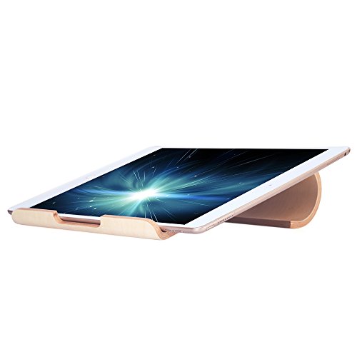 SAMDI Hölzerne Kühlung Ständer | Universal Elegante Halter Halterung Dock aus Holz für MacBook Air/Pro Retina iPad Pro Tablet Laptop PC Notebook(Beige) - 8
