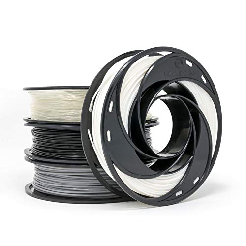 Gizmo DorksPLA Filament for 3D Printers 1.75mm 200g, 4 Color Pack - Black, Grey, Transparent, White
