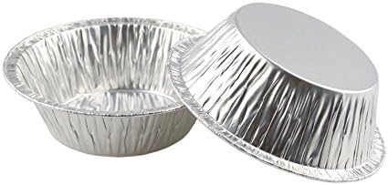 220Pcs Kitchen Disposable Baking Circular Egg Tart Tins Cake Cups Foil Tart Pie Pans