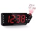 Produktbild LLLYZZ Digitalradio Wecker Projektion Snooze Timer Temperatur LED Anzeige USB Ladekabel 180 Grad Tischwand FM Radiowecker, rote Schrift