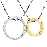 Zysta Collier Pendentif Rond 12 Zodiaque Femme Acier Inoxydable Amovible Argent 