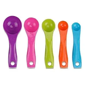 shoppers trend 5 Pieces Multicolor Cooking Baking Measuring Spoons with Teaspoons, Tablespoons & Metric Measurements