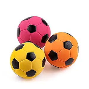 Chiwava 3PCS 2.7&& Squeak Latex Dog Toy Small Football Puppy Chew Fetch Throw Ball