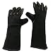 Produktbild Leder Schweißhandschuhe, Hitze Feuerbeständig und haltbar für Kamin, Ofen, Ofen, Schweißer Stulpen, BBQ Grill, Mig, Topflappen, Tiertransport, Imkerei, Rigger im Viele Freien Arbeitend (Schwarz 40cm)