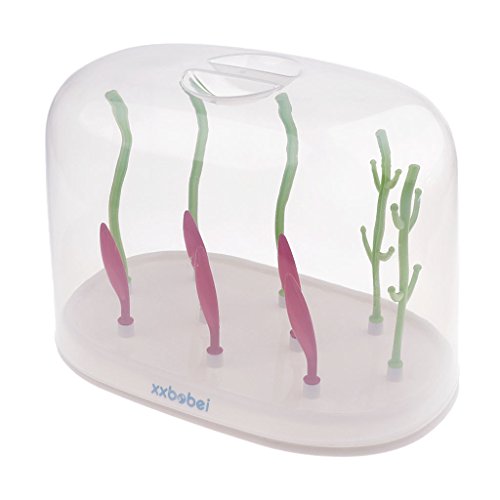 Preisvergleich Produktbild Baoblaze Abtropfständer Abtropfgestell für Babyflaschen Aufbewahrung Flaschentrockner Trockenständer für Flaschen Zubehör - Grün + Rot