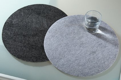 Filz-Platzset, rund, hellgrau, 4er Set