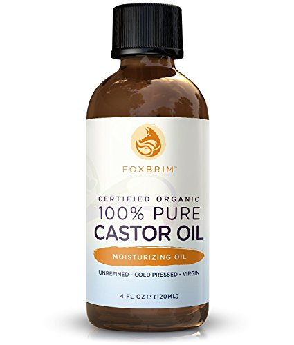 Rizinusöl von Foxbrim 120 ml Flasche für Wimpern, Haare, Haut und Nägel, 100 % Organisch, Nativ, Kaltgepresst, Vegan - 2