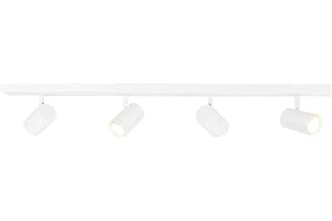 LED-takspotlight vit med 4 lampor – lutbar – dimbar – GU10-sockel – ytmontering