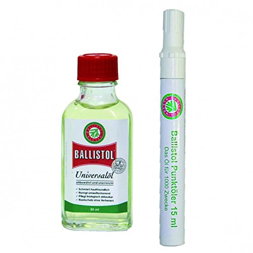 BALLISTOL Öl 50 ml Glasflasche und 1 BALLISTOL Punktöler mit 15ml