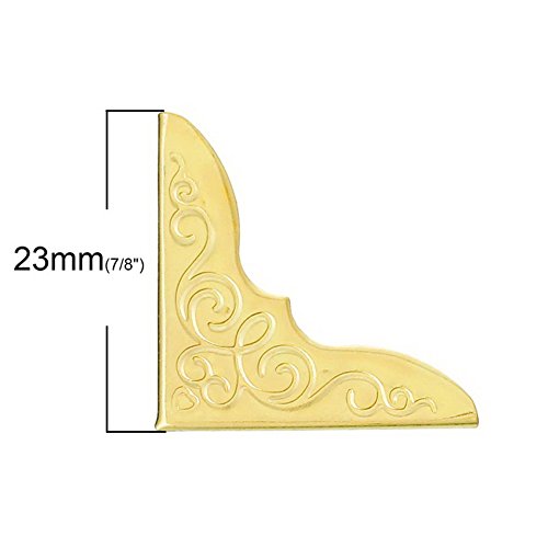 HOUSWEETY 100 Zierecken Buchbeschlag Buchecke Schutzecke Eckbeschlag Metallecke 23x23mm - 3