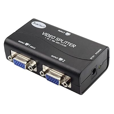 Ureru 1 PC à 2 moniteurs Amplificateur de distribution VGA Video Splitter 250MHz Supporte une résolution élevée jusqu'à 1920x1400