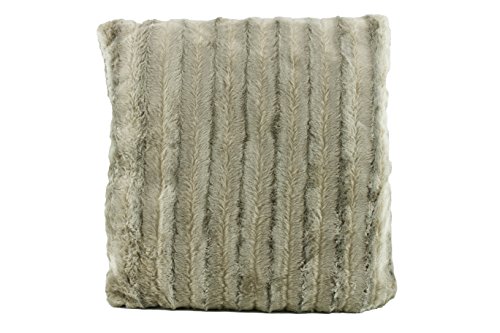 Hochwertiges exclusives Fellkissen – Fellimitat/Nerzoptik – besonders weich und kuschelig mit Füllung – Größe: 50×50 cm – Taupe/Grau- Brandsseller - 2