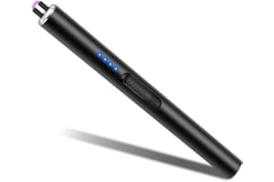 ‎LCFUN LcFun Stabfeuerzeug Lichtbogen Feuerzeug Elektrisch, Lang Elektrisches Feuerzeug USB Aufladbar, Winddichte Plasma Feuerzeuge, Elektro Feuerzeuge für Kerzen Anzünden, Feuerwerk, Küche (Schwarz)