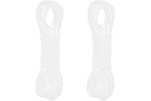 AAED 2 pezzi 2.5MM diametro Nylon 10 metri di lunghezza Cavo Stendibiancheria, Cavo Plastificato, Filo Stendi Biancheria Plastificato da Esterno per Stendere il Bucato, Vestiti, Panni-Bianco