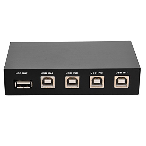 UEETEK Sharing Switch mit 4 Ports für Drucker Scanner und andere USB-Geräte (schwarz) - 3
