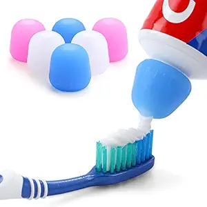 6 Pack Toothpaste Cap, Tnvee Self Closing Toothpaste Squeezer Dispenser for Kids and Adults in Bathroom, Hygiene No Mess No Waste