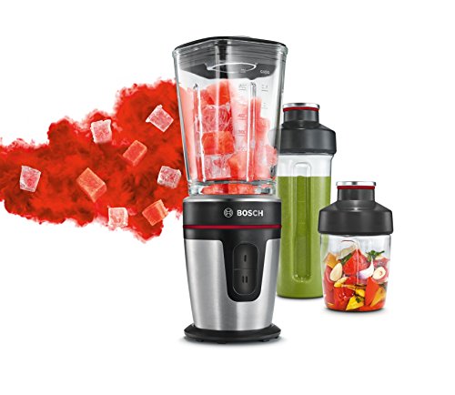 Bosch MMBM7G3M Standmixer, ThermoSafe Glasbehälter, ToGo Mix-/Trinkbecher, 350 W, schwarz / edelstahl gebürstet - 6