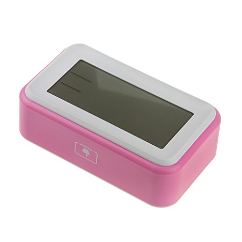 Greeney Digitale Wecker Uhren Mit Großes Bildschirm und Smart-Touch Control, Temperaturanzeige, Kalender, 24/12 Stunden-Umwandlung, Aufsteigende Alarm, Sensor-Hintergrundbeleuchtung, Praktische Snooze / Licht Funktion Ultra Lautlos ROSA - 9