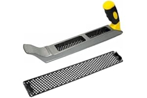 DINHAUYON Wood Plane Tools, Metal Surform Block Plane, Stainless Steel File Planer with 2 X 300mm Mesh Blade and Ergonomic Handle, Gypsum Rasp for Cutting Wooden, Fibre, Soundproofing Board, Doors, Woodworking