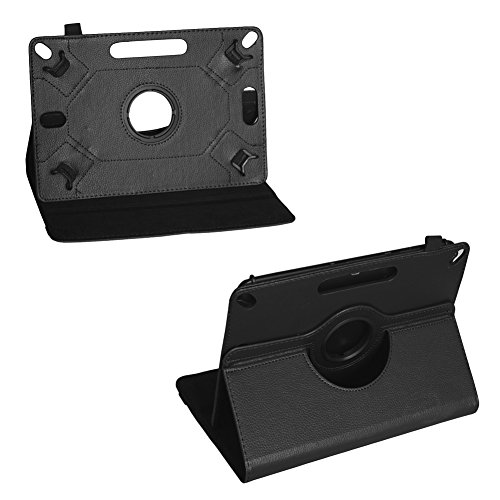 Tablet Schutz Hülle für Vodafone Tab Prime 6 / 7 aus hochwertigem Kunstleder mit Standfunktion 360° Drehbar kombiniert Schutz und Design Cover Case von NAUCI, Farben:Schwarz - 3