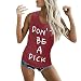 Produktbild Brief gedruckt 'Dont be a dick' Tops, Damen Sommertop Einfarbig Ärmelloses Tank Tops Casual Lose Shirt Oberteil Bluetooth (XL, Wein)