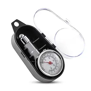 Auto Hub Metallic Analog Tyre Pressure Gauge for Car and Bike (Upto 100 psi)