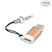 Produktbild Aluminiumlegierung Mini USB 3.1 Art C mnnlicher Verbindungsst¨¹ck zum Mikro USB 2.0 / 3.0 weiblicher Daten Adapter Konverter f¨¹r F¨¹r Samsung, HTC, Huawei, LG und mehr (Gold, 2 Packs)