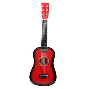 Mini Acoustic Wooden Guitar Red 23 Inch Portable for Kids & Student Beginner