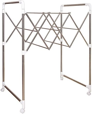 JIEJING Adjustable Multifunction Coat Stand Garment Rack,Floor Rolling Rack Stainlesssteel