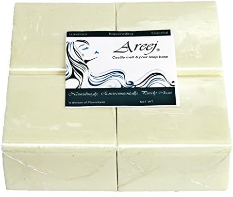 Areej Hypo-Allergenic Biodegradable Castile Soap Base made with 100% Pure Natural Glycerin - 10 Pounds by Flavortools