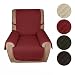 Produktbild KINLO® Sofahusse 1 Sitzer 177x56 Weinrot sofa überwurf 100% Baumwolle Füllung sehr weich Sofa Abdeckung Top Qualität Sesselauflage aus Polster Material Umweltschutz schonbezug couch Elastisch 2 Jahren Grantie