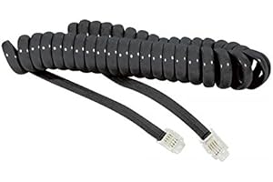 DACOMEX Connectique téléphonie et ADSL Rallonge téléphonique 4/4 RJ9 2 mètres Noir 93665