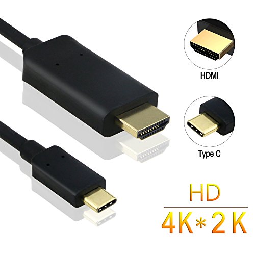 TedGem USB C zu HDMI-Kabel, Typ c USB 3.1(Thunderbolt 3 Kompatibel) zu HDMI Stecker 4K Kabel (5.9Fuß/1.8M) für ChromeBook Pixel, 2016 MacBook Pro, 2015 MacBook, Huawei MateBook & Mehr