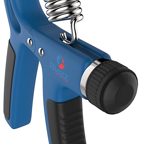 Blazz Unterarmtrainer Set – Fingerhantel mit verstellbarem Widerstand + 2 Grip- Ringe in verschiedenen Stärken – Bonus: Trainingsplan - 7