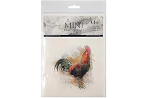 ITD Collection - Mini Reispapier Kreatives Set 14,8 x 14,8 cm (6 Blätter), Decoupage Reispapiere für Basteln, Papier zum Dekoration, Mehrfarbig (RSM004)