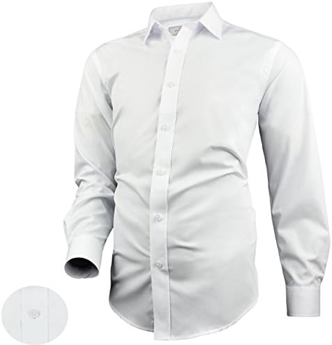 Victorio Men's Cotton Elegant White Shirt Slim V255 (L)